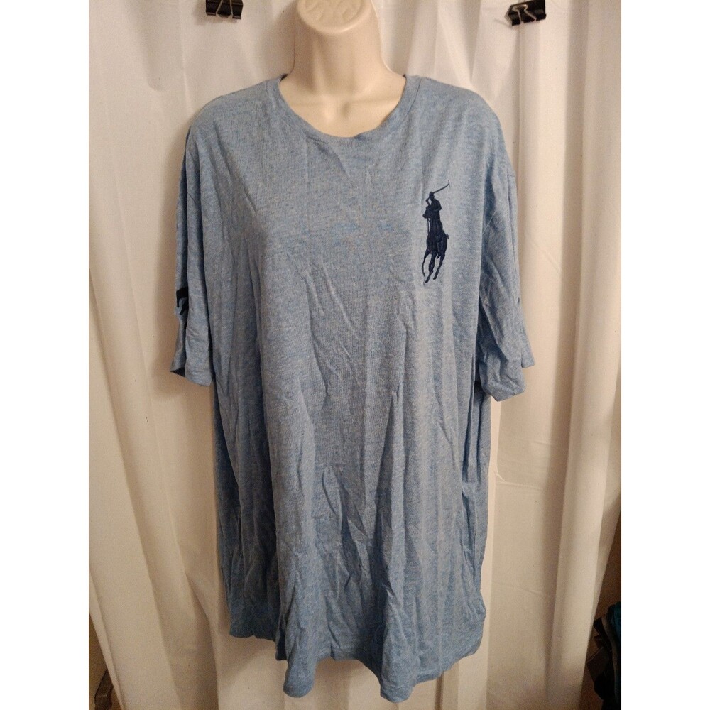 Polo Ralph Lauren Number 3 Gray Large Horse T-Shirt Men's Sz LT